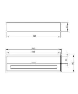 BRUCIATORE PER CAMINO BIOETANOLO DIVINA FIRE IN ACCIAIO INOX 3,5 LT 45,7X18,7X9,5 CM