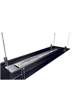 BRUCIATORE PER CAMINO BIOETANOLO DIVINA FIRE IN ACCIAIO INOX E VETRI NERO 64,5X19,4X21 CM