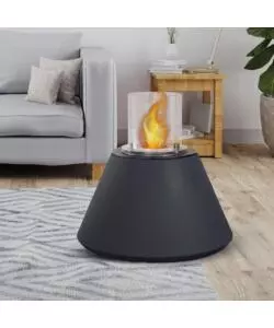 CAMINO BIOETANOLO DA TERRA PER INTERNO ESTERNO DIVINA FIRE "STROMBOLI" IN RESINA ANTRACITE Ø60X56 CM