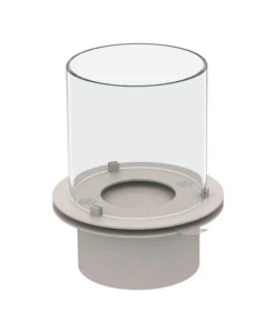 CAMINO BIOETANOLO DA TERRA PER INTERNO ESTERNO DIVINA FIRE "STROMBOLI" IN RESINA BIANCO PERLA Ø60X56 CM