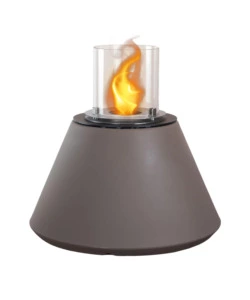 CAMINO BIOETANOLO DA TERRA PER INTERNO ESTERNO DIVINA FIRE "STROMBOLI" IN RESINA TORTORA Ø60X56 CM