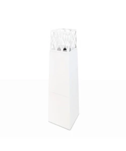 CAMINO BIOETANOLO DA TERRA PER ESTERNO DIVINA FIRE "VULCANO" IN ACCIAIO BIANCO 40X40X145 CM