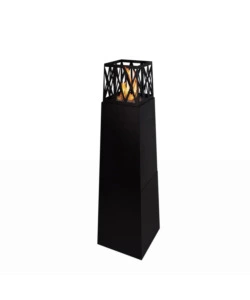 CAMINO BIOETANOLO DA TERRA PER ESTERNO DIVINA FIRE "VULCANO" IN ACCIAIO NERO 40X40X145 CM