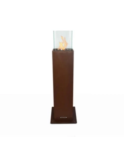 CAMINO BIOETANOLO DA TERRA PER ESTERNO DIVINA FIRE "CAPRI 70" IN ACCIAIO RUGGINE 30X30X70 CM