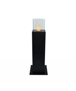 CAMINO BIOETANOLO DA TERRA PER ESTERNO DIVINA FIRE "CAPRI 70" IN ACCIAIO NERO 30X30X70 CM