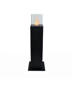 CAMINO BIOETANOLO DA TERRA PER ESTERNO DIVINA FIRE "CAPRI 110" IN ACCIAIO NERO 30X30X110 CM