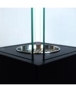 CAMINO BIOETANOLO DA TERRA PER ESTERNO DIVINA FIRE "CAPRI 110" IN ACCIAIO NERO 30X30X110 CM