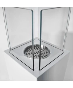 CAMINO BIOETANOLO DA TERRA PER ESTERNO DIVINA FIRE "CAPRI 110" IN ACCIAIO BIANCO 30X30X110 CM