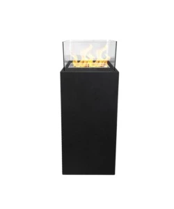 CAMINO BIOETANOLO DA TERRA PER INTERNO ESTERNO DIVINA FIRE "ISCHIA" IN ACCIAIO NERO 40X40X115 CM