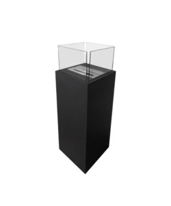 CAMINO BIOETANOLO DA TERRA PER INTERNO ESTERNO DIVINA FIRE "ISCHIA" IN ACCIAIO NERO 40X40X115 CM