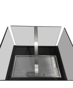 CAMINO BIOETANOLO DA TERRA PER INTERNO ESTERNO DIVINA FIRE "ISCHIA" IN ACCIAIO NERO 40X40X115 CM