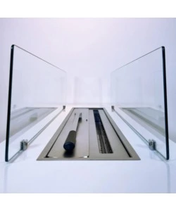 CAMINO BIOETANOLO DA TERRA PER INTERNO ESTERNO DIVINA FIRE "CARAVAGGIO" IN ACCIAIO BIANCO 100X40X40 CM