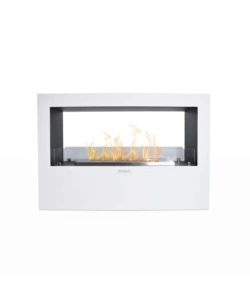 CAMINO BIOETANOLO DA TERRA PER INTERNO ESTERNO DIVINA FIRE "GIOTTO S" IN ACCIAIO BIANCO 100X30X70 CM