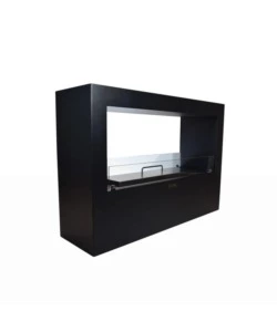 CAMINO BIOETANOLO DA TERRA PER INTERNO ESTERNO DIVINA FIRE "GIOTTO S" IN ACCIAIO NERO 100X30X70 CM