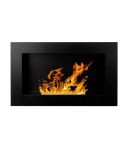 CAMINO BIOETANOLO DA PARETE DIVINA FIRE "PISA" IN ACCIAIO INOX NERO 65X12X40 CM