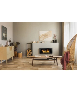 CAMINO BIOETANOLO DA PARETE DIVINA FIRE "LUCCA" IN ACCIAIO NERO 90X12X40 CM