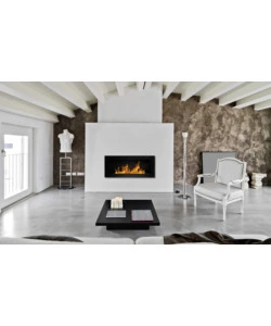 CAMINO BIOETANOLO DA PARETE DIVINA FIRE "LUCCA" IN ACCIAIO NERO 90X12X40 CM