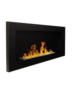 CAMINO BIOETANOLO DA PARETE DIVINA FIRE "LUCCA" IN ACCIAIO NERO 90X12X40 CM