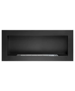 CAMINO BIOETANOLO DA PARETE DIVINA FIRE "LUCCA" IN ACCIAIO NERO 90X12X40 CM