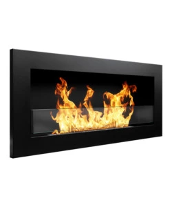 CAMINO BIOETANOLO DA PARETE DIVINA FIRE "LIVORNO" IN ACCIAIO NERO 90X40 CM