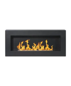 CAMINO BIOETANOLO DA PARETE DIVINA FIRE "SIENA" IN ACCIAIO NERO 90X12X40 CM