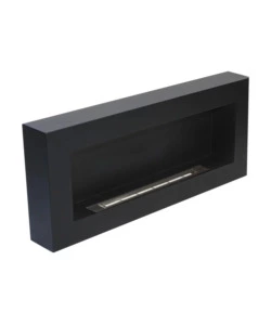 CAMINO BIOETANOLO DA PARETE DIVINA FIRE "SIENA" IN ACCIAIO NERO 90X12X40 CM