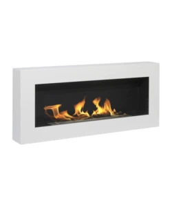 CAMINO BIOETANOLO DA PARETE DIVINA FIRE "SIENA" IN ACCIAIO BIANCO 90X40 CM