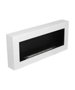 CAMINO BIOETANOLO DA PARETE DIVINA FIRE "SIENA" IN ACCIAIO BIANCO 90X40 CM