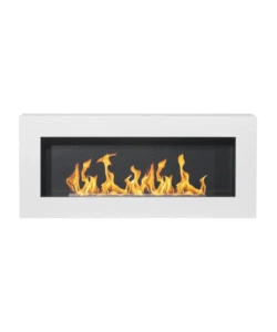 CAMINO BIOETANOLO DA PARETE DIVINA FIRE "SIENA" IN ACCIAIO BIANCO 90X40 CM