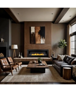CAMINO BIOETANOLO DA PARETE DIVINA FIRE "SIENA 120" IN ACCIAIO NERO 120X40 CM