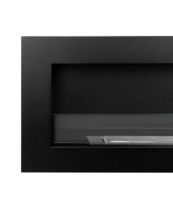 CAMINO BIOETANOLO DA PARETE DIVINA FIRE "SIENA 120" IN ACCIAIO NERO 120X40 CM