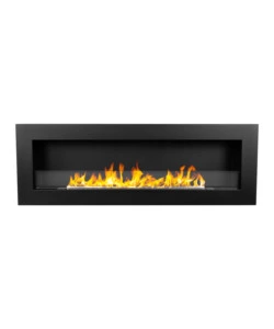 CAMINO BIOETANOLO DA PARETE DIVINA FIRE "SIENA 120" IN ACCIAIO NERO 120X40 CM