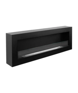 CAMINO BIOETANOLO DA PARETE DIVINA FIRE "SIENA 120" IN ACCIAIO NERO 120X40 CM