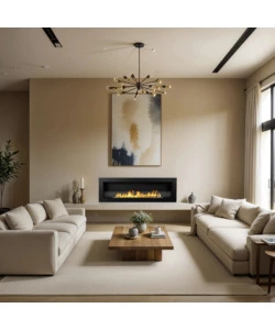 CAMINO BIOETANOLO DA INCASSO DIVINA FIRE "LIVORNO 120" IN ACCIAIO NERO 120X40 CM