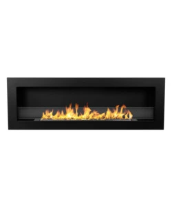 CAMINO BIOETANOLO DA INCASSO DIVINA FIRE "LIVORNO 120" IN ACCIAIO NERO 120X40 CM