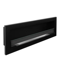 CAMINO BIOETANOLO DA INCASSO DIVINA FIRE "LIVORNO 120" IN ACCIAIO NERO 120X40 CM