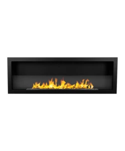 CAMINO BIOETANOLO DA INCASSO DIVINA FIRE "FURORE 120" IN ACCIAIO NERO 120X40 CM
