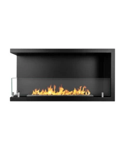 CAMINO BIOETANOLO DA INCASSO DIVINA FIRE "SUTRI 90" APERTURA LATERALE SINISTRA IN ACCIAIO NERO 90X45 CM