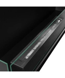 CAMINO BIOETANOLO DA INCASSO DIVINA FIRE "SUTRI 90" APERTURA LATERALE SINISTRA IN ACCIAIO NERO 90X45 CM