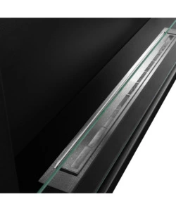 CAMINO BIOETANOLO DA INCASSO DIVINA FIRE "SUTRI 120" APERTURA LATERALE DESTRA IN ACCIAIO NERO 120X45 CM