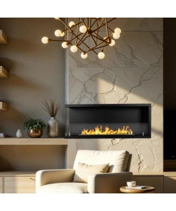 CAMINO BIOETANOLO DA INCASSO DIVINA FIRE "SUTRI 120" IN ACCIAIO NERO 120X45 CM