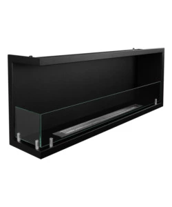 CAMINO BIOETANOLO DA INCASSO DIVINA FIRE "SUTRI 120" IN ACCIAIO NERO 120X45 CM