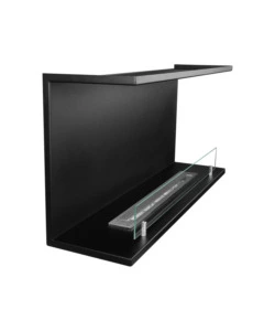 CAMINO BIOETANOLO DA INCASSO AD ANGOLO DIVINA FIRE "TREVI 90" IN ACCIAIO NERO 90X45 CM