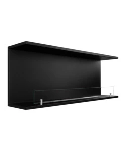 CAMINO BIOETANOLO DA INCASSO AD ANGOLO DIVINA FIRE "TREVI 120" IN ACCIAIO NERO 120X50 CM