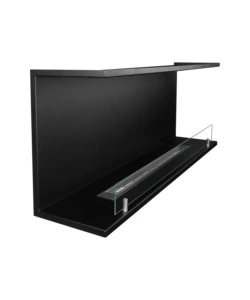 CAMINO BIOETANOLO DA INCASSO AD ANGOLO DIVINA FIRE "TREVI 120" IN ACCIAIO NERO 120X50 CM