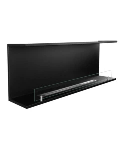 CAMINO BIOETANOLO DA INCASSO AD ANGOLO DIVINA FIRE "TREVI 120" IN ACCIAIO NERO 120X50 CM