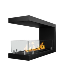 CAMINO BIOETANOLO DA INCASSO 3 LATI DIVINA FIRE "MARATEA 90" IN ACCIAIO NERO 90X50 CM
