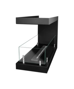 CAMINO BIOETANOLO DA INCASSO 3 LATI DIVINA FIRE "MARATEA 90" IN ACCIAIO NERO 90X50 CM