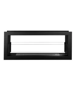 CAMINO BIOETANOLO DA INCASSO 2 LATI DIVINA FIRE "MONTEFALCO 90" IN ACCIAIO NERO 90X15,2X40 CM