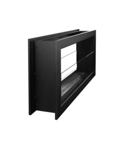 CAMINO BIOETANOLO DA INCASSO 2 LATI DIVINA FIRE "MONTEFALCO 90" IN ACCIAIO NERO 90X15,2X40 CM